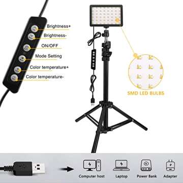 Unicucp 2 Pack LED Video Light, Photography Lighting Kit, 2400-6800K Dimmable Studio Light 97 CRI with Tripod Stand/Color Filters for YouTube/Stream Zoom Call/Vlogging/Video Conference Lighting