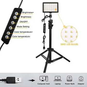 Unicucp 2 Pack LED Video Light, Photography Lighting Kit, 2400-6800K Dimmable Studio Light 97 CRI with Tripod Stand/Color Filters for YouTube/Stream Zoom Call/Vlogging/Video Conference Lighting