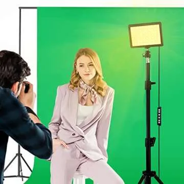 Unicucp 2 Pack LED Video Light, Photography Lighting Kit, 2400-6800K Dimmable Studio Light 97 CRI with Tripod Stand/Color Filters for YouTube/Stream Zoom Call/Vlogging/Video Conference Lighting