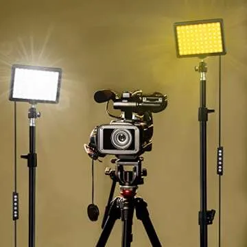 Unicucp 2 Pack LED Video Light, Photography Lighting Kit, 2400-6800K Dimmable Studio Light 97 CRI with Tripod Stand/Color Filters for YouTube/Stream Zoom Call/Vlogging/Video Conference Lighting