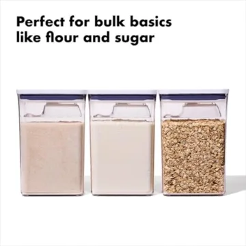 OXO Good Grips 6 Piece(3 Containers & 3 Scoops) Large Canister Set with Scoops, 4.4 qt each, White