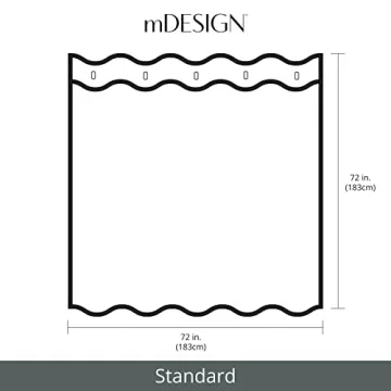 mDesign Luxury Waffle Knit Shower Curtain - Light Aqua Blue