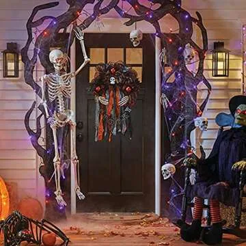 Dazzle Bright Fairy String Lights, 20FT 60 LED Copper Wire Battery Operated Waterproof Lights, Halloween Decorations for Indoor Home Outdoor Patio Yard Party Decor (Purple and Orange, 1)