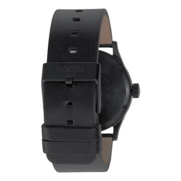 Nixon Sentry Leather A105001-00. All Black Men’s Watch (42mm All Black Watch Face/ 23mm All Black Leather Band)