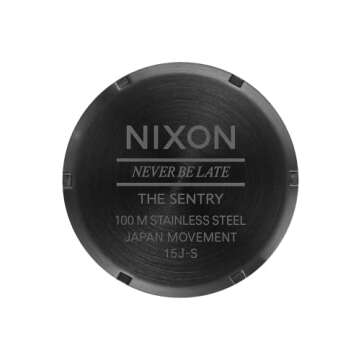 Nixon Sentry Leather A105001-00. All Black Men’s Watch (42mm All Black Watch Face/ 23mm All Black Leather Band)