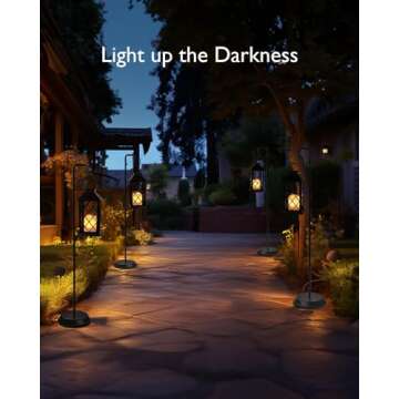 Homemory Solar Lanterns Outdoor Waterproof Hanging with Flickering Flameless Candles, 2 Pack 13'' Garden Outdoor Lantern Decorative for Patio Front Porch Backyard Balcony Cabin Outside Table(Black)