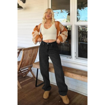 Cicy Bell Women's Casual High Waisted Boyfriend Jeans