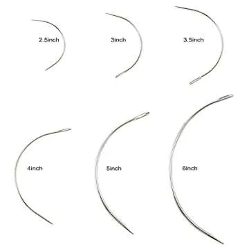 Honbay 60PCS Metal Curved Leather Needle C Type Weaving Hand Needle for Upholstery Carpet Leather Ca...