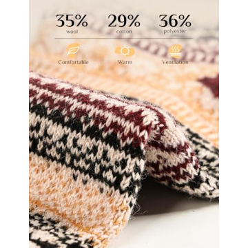 Warm Vintage Wool Socks for Women – 5 Pairs