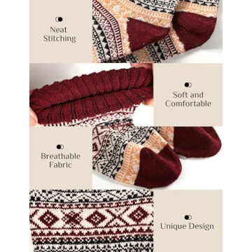 Warm Vintage Wool Socks for Women – 5 Pairs