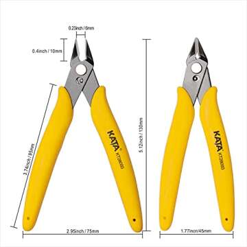 KATA 2-Pack Micro Wire Cutters, Precision Electronics Flush Cutter and Side Cutting Pliers for Elect...