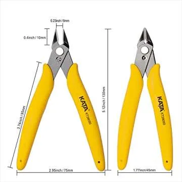KATA 2-Pack Micro Wire Cutters, Precision Electronics Flush Cutter and Side Cutting Pliers for Elect...