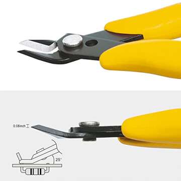 KATA 2-Pack Micro Wire Cutters, Precision Electronics Flush Cutter and Side Cutting Pliers for Electronics, Jewelry, Model Kits, Yellow