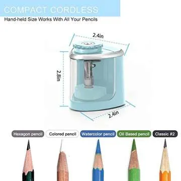 Aogwat Pencil Sharpener Electric Pencil Sharpener for Kids, Blade to Fast Sharpen, Suitable for No.2/School/Classroom/Office/Home (Blue)