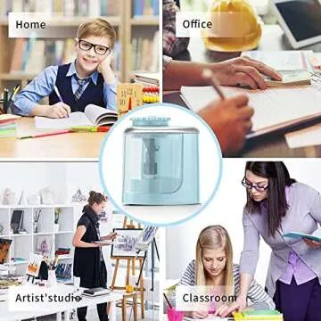 Aogwat Pencil Sharpener Electric Pencil Sharpener for Kids, Blade to Fast Sharpen, Suitable for No.2/School/Classroom/Office/Home (Blue)