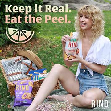RIND Snacks | All Natural Coconut Crisps | Unsweetened | Dried Fruit Superfood | Snack Chips | Low Carbs | High Fiber | Keto | Gluten Free | Vegan | Paleo | Fruit Snacks | 1.4 oz | 12 Pack