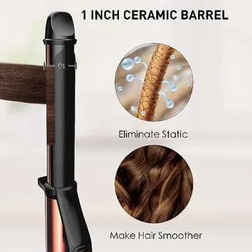 Nicebay Curling Iron, 1 Inch Hair Curler with Ceramic Coating, Professional Curling Wand, Fast Heating up to 430°F, Temperature LED Display
