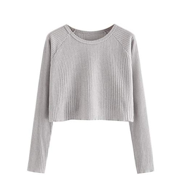 SweatyRocks Women's Stylish Long Sleeve Crop Top - Fashionable Casual Wear