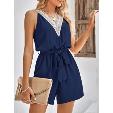 Stylish PRETTYGARDEN Women's Summer V Neck Romper