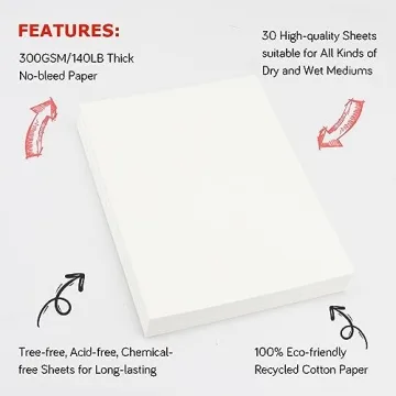 Premium Watercolor Paper 5x7 inches 140lb - 30 Sheets