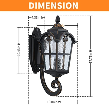 LONEDRUID Dusk to Dawn Outdoor Wall Lantern - Elegant & Durable