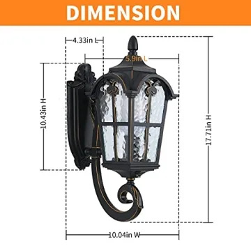 LONEDRUID Dusk to Dawn Outdoor Wall Lantern - Elegant & Durable