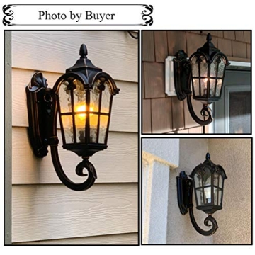 LONEDRUID Dusk to Dawn Outdoor Wall Lantern - Elegant & Durable
