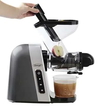 Omega Cold Press Juicer Machine, Vegetable and Fruit Juice Extractor, Triple-Stage Slow Masticating Juicer, 200 W, Gray