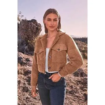 PRETTYGARDEN Stylish Sherpa Shacket for Women