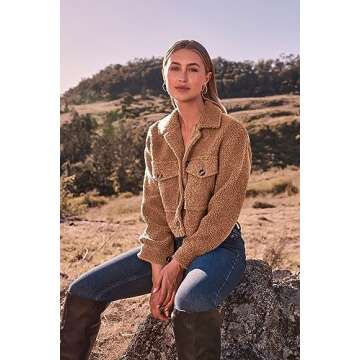 PRETTYGARDEN Stylish Sherpa Shacket for Women