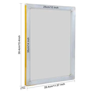 Caydo 2 Piece 10 x 14 Inch Aluminum Silk Screen Printing Frames with 110 White Mesh for Screen Print...