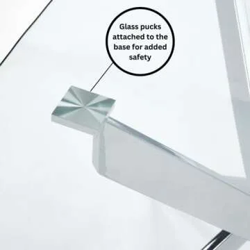 Uptown Club Glass Dining Table with Versatile Rectangular Designs, Tempered Surfaces, and Sturdy Bases for Modern Homes, Seats 4 to 8 People, Elegant Statement Piece, 51" x 32" Metallic