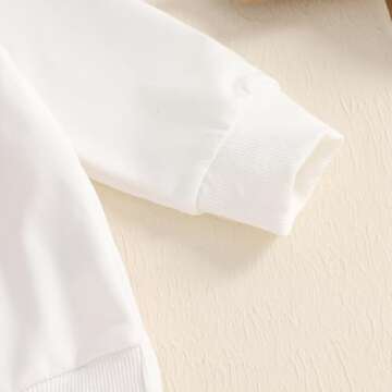 Newborn Valentines Day Outfit Boy Long Sleeve Letter Print Crewneck Sweatshirt Pants My First Valentines Day Baby Boy Outfit (V-White Red Heart,0-6 Months)