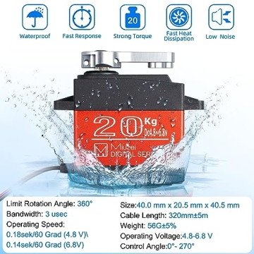 20KG Waterproof High Torque RC Servo Motor for Models