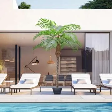 AnTing Artificial Coconut Palm Trees 7.5FT/90IN 12 Leaves with Pot (Set of 2)