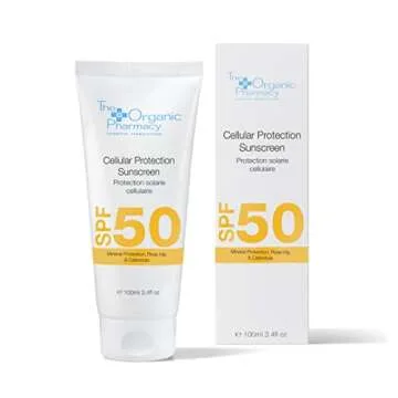 The Organic Pharmacy Cellular Protection Sunscreen SPF 50 for Face & Body - Mineral Sunshield to Block Both UVA & UVB - Vitamin-rich Natural Antioxidants - Light, Non-Flaky, Non-Greasy - 3.4 oz 100 ml