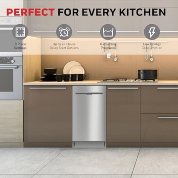 Honeywell 18" Dishwasher with 8 Settings and 6 Programs