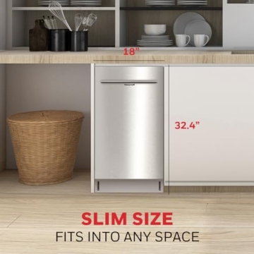 Honeywell 18" Dishwasher with 8 Settings and 6 Programs