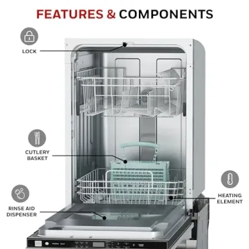 Honeywell 18" Dishwasher with 8 Settings and 6 Programs