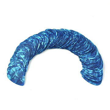 Premium Light Blue Pearl Guitar Picks - 6 Pack