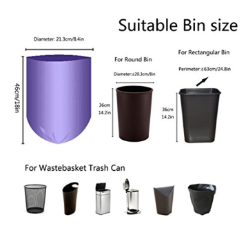 Gereen Small Trash Bags - Versatile 0.8-1.2 Gallon Sizes