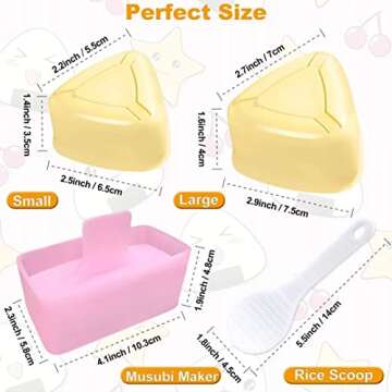 Onigiri Mold, 3 Pack Rice Mold Musubi Maker Kit, Musubi Maker Press, Classic Triangle Rice Ball Mold...