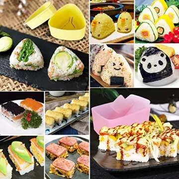 Onigiri Mold, 3 Pack Rice Mold Musubi Maker Kit, Musubi Maker Press, Classic Triangle Rice Ball Mold Maker Sushi Mold for Kid Lunch Bento, Home DIY