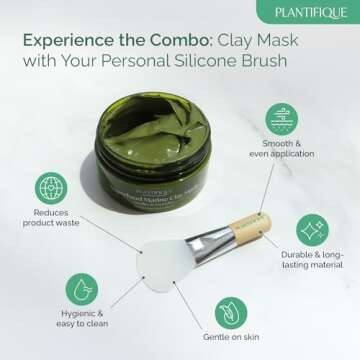 PLANTIFIQUE Korean Skin Care Detox Face Mask with Avocado & Superfoods - Hydrating Clay Mud Mask Dermatologist Tested for Face and Body - Vegan Skincare 3.4 Oz/100ml