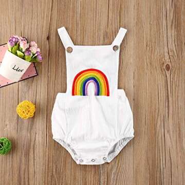 Thorn Tree Newborn Infant Unisex Baby Girl Boy Rainbow Romper Jumpsuit One Piece Bodysuit Outfits Clothes (A Rainbow Bodysuti, 0-6 Months)