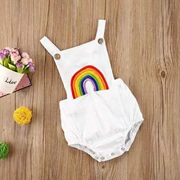 Thorn Tree Newborn Infant Unisex Baby Girl Boy Rainbow Romper Jumpsuit One Piece Bodysuit Outfits Clothes (A Rainbow Bodysuti, 0-6 Months)