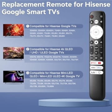 High-Quality Replacement Remote for Hisense Google TVs with Custom Features