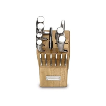CUISINART Block Knife Set, 15pc Cutlery Knife Set with Steel Blades for Precise Cutting , Lightweight, Stainless Steel, Durable & Dishwasher Safe, C99SS-15P