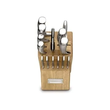 CUISINART Block Knife Set, 15pc Cutlery Knife Set with Steel Blades for Precise Cutting , Lightweight, Stainless Steel, Durable & Dishwasher Safe, C99SS-15P