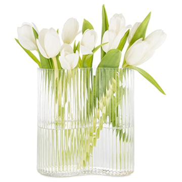 MOLIMAO Modern Glass Vase - Unique Footprint Design for Elegant Decor
